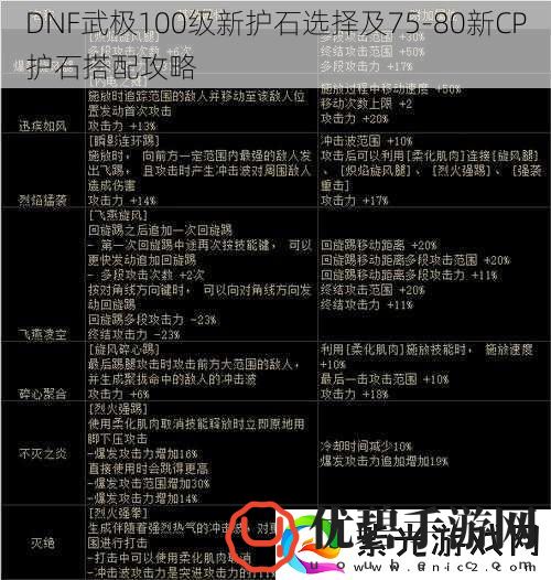 DNF武极100级新护石选择及7580新CP护石搭配攻略